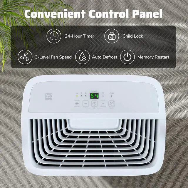 Alt view image 5 of 7 - COSTWAY 94.5 Pints Dehumidifier, 6000 Sq.Ft Portable Large Home Dehumidifier for Basements with 2 Modes & 3 Fan Speeds, 1.4 Gallon Tank