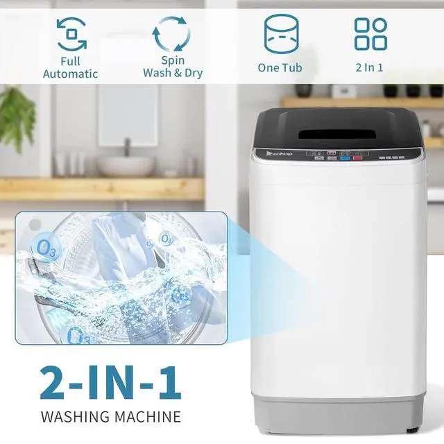 Alt view image 4 of 7 - Winado Full Automatic Washing Machine, 17.6Lbs Top Load Portable Washer with Drain Pump, 10 Wash Programs 8 Water Level Washing and Dryer Combo, 2 in 1 Washer and Dryer for Apartments, RV, Camping