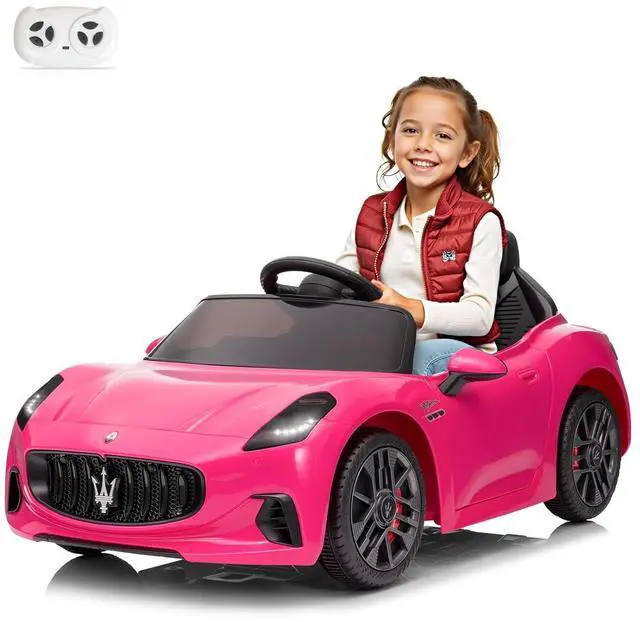 Main image of Winado 12V Ride on Car, Licensed Maserati Electric Car for Toddlers W/Remote Control, Battery Car for Kids with Bluetooth, 3 Speeds, LED & Rear Lights, Music & Horn (Pink)