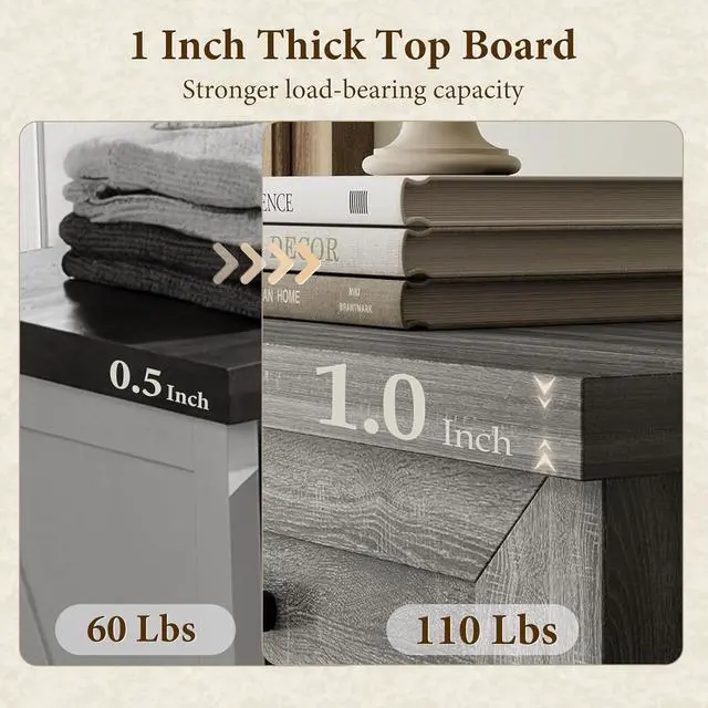 Alt view image 6 of 7 - AODK Farmhouse 5 Drawer Dresser for Bedroom, 47" Tall Engineered Wooden Chest of Drawers with Metal Handle, Modern Storage Cabinet and Organizers for Closet, Living Room, Entryway, Gray