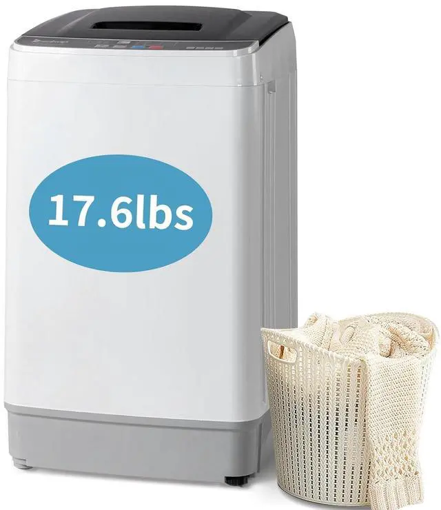 Main image of Winado Full Automatic Washing Machine, 17.6Lbs Top Load Portable Washer with Drain Pump, 10 Wash Programs 8 Water Level Washing and Dryer Combo, 2 in 1 Washer and Dryer for Apartments, RV, Camping