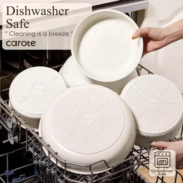 Alt view image 7 of 7 - CAROTE 26pcs Pots and Pans Set Non Stick, Cookware Set Detachable Handle | Induction Compatible, Dishwasher & Oven Safe, Space Saving, Camping Cooking Set, Kitchen Set, Cream White