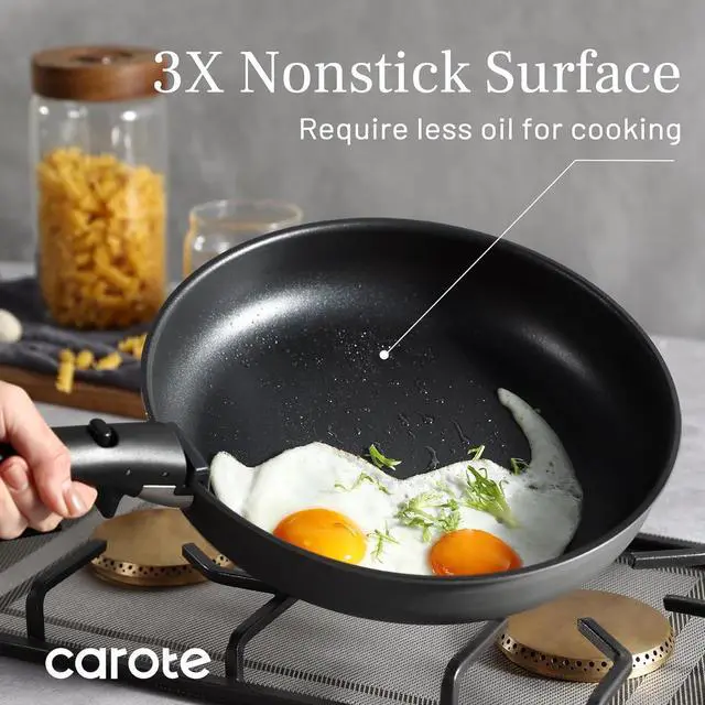 Alt view image 3 of 7 - 20pcs 4-Ply Premium Hard Anodized Pots and Pans Set Non Stick with Detachable Handle, Dishwasher/Oven Safe, RV Kitchen Cookware Set Nonstick, Induction Cookware, Large Capacity Pans and Pot Set