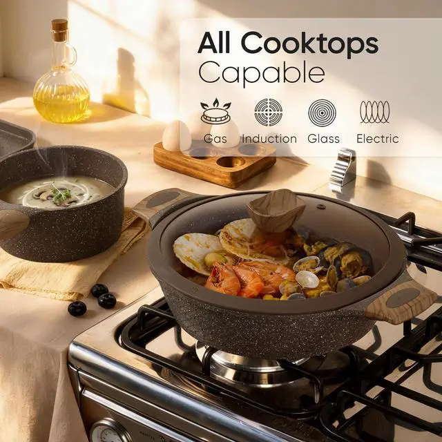 Alt view image 5 of 7 - 31pcs Pots and Pans Set Non Stick, Cookware Set Pots and Pans Induction Cook Ware, Nonstick Kitchen Cooking, PFOA Free