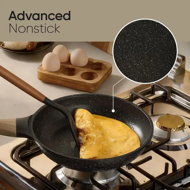 Alt view image 3 of 7 - 26PCS Pots and Pans Set Non Stick, Cookware Set Pots and Pans Induction Cook Ware, Nonstick Kitchen Cooking, PFOA Free, Black
