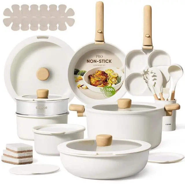 Main image of 33pcs Pots and Pans Non Stick, Cookware Sets Detachable Handle, Induction Kitchen Pots and Pans, NonStick Cooking Set, Oven/Dishwasher/Fridge Safe, Space Saving