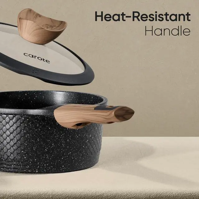 Alt view image 6 of 7 - 26PCS Pots and Pans Set Non Stick, Cookware Set Pots and Pans Induction Cook Ware, Nonstick Kitchen Cooking, PFOA Free, Black