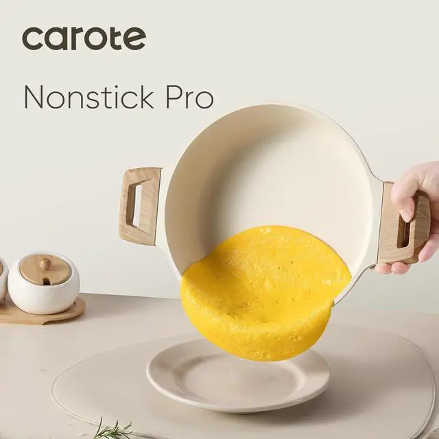 Alt view image 3 of 7 - Nonstick Stock Pot with Lid Soup Pot, 4 Quart with Lid, Casserole Super Easy to Clean Non Stick Cooking Pot Cookware PFOA Free, White Granite
