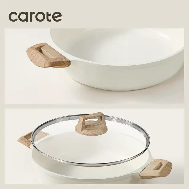 Alt view image 7 of 7 - Nonstick Stock Pot with Lid Soup Pot, 4 Quart with Lid, Casserole Super Easy to Clean Non Stick Cooking Pot Cookware PFOA Free, White Granite