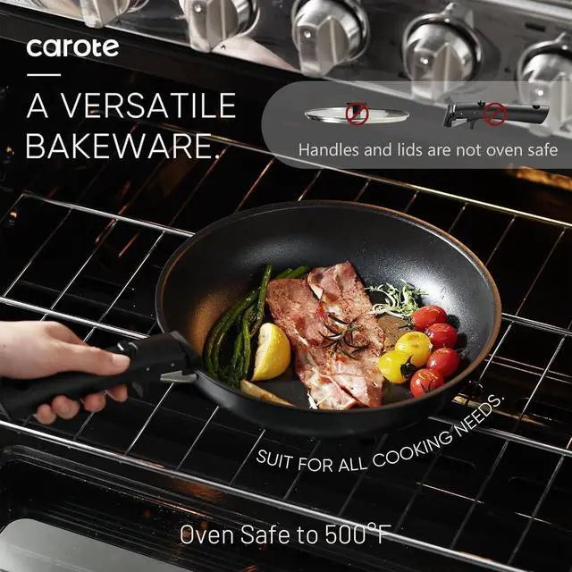 Alt view image 4 of 6 - 19Pcs Pots and Pans Set Non Stick, Cookware Set Detachable Handle, Nonstick Induction Kitchen Sets Non Stick with Removable Handle, RV Cook Ware, Oven Safe, Black