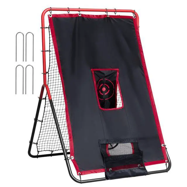 Main image of Baseball and Softball Rebounder Net, PitchBack Baseball Pitching Net, Volleyball Pitch Return Trainer Rebound Net with Pitching Target, All Angle Fielding Rebound Net for Grounders Pop Flies