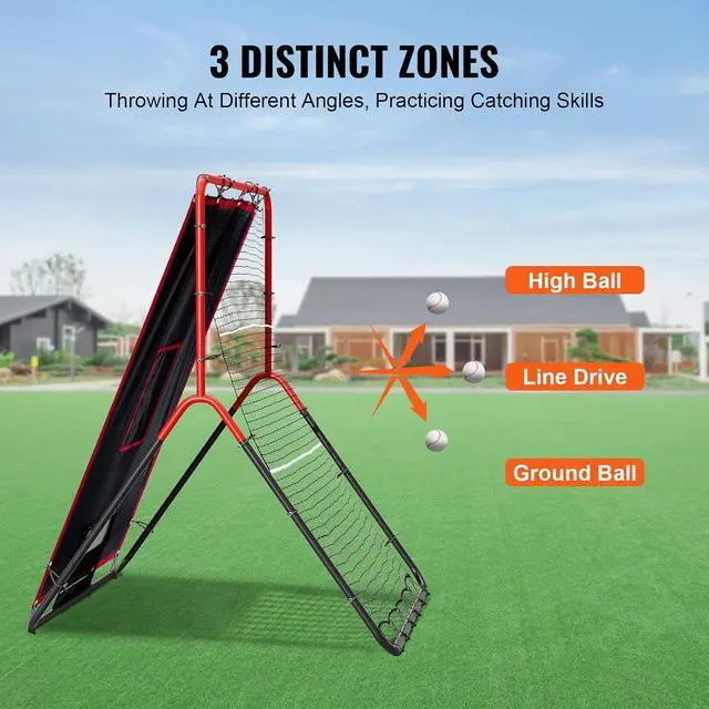 Alt view image 3 of 7 - Baseball and Softball Rebounder Net, PitchBack Baseball Pitching Net, Volleyball Pitch Return Trainer Rebound Net with Pitching Target, All Angle Fielding Rebound Net for Grounders Pop Flies