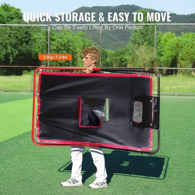 Alt view image 6 of 7 - Baseball and Softball Rebounder Net, PitchBack Baseball Pitching Net, Volleyball Pitch Return Trainer Rebound Net with Pitching Target, All Angle Fielding Rebound Net for Grounders Pop Flies