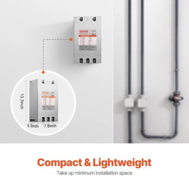 Alt view image 3 of 7 - 3 Phase Converter - 15HP 53A 220V Single Phase to 3 Phase Converter, 220V Input/Output, Digital Phase Shifter for Residential & Light Commercial Use (One Converter for One Motor Only)