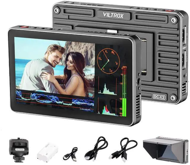 Main image of 6" Camera Field Monitor, 2000nit HD 1920x1080 Touch Screen Portable Video Monitor, 4K HDMI Loop in/Out with 3D LUT, De-Squeeze, Peak Focus, with Sunshade Hood