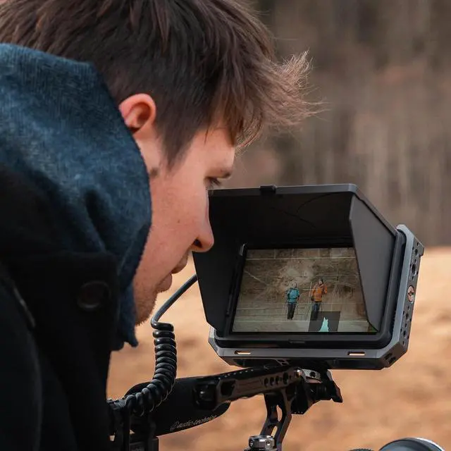 Alt view image 3 of 6 - DC-X3 SDI Monitor Kit with Rig Cage, 6 Inch Touchscreen Camera Field Monitor Cage Kit 4K HDMI, 2000Nits Daylight Viewable DSLR Camera Monitor, with Battery/Sunshade/Protective Case