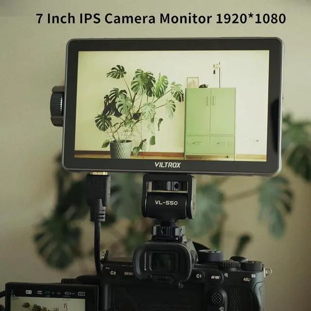Alt view image 3 of 6 - DC-A1 2800nit Video Field Monitor, 7 Inch Touchscreen 60Hz 4K Camera External Monitor with Cooling Fans, 1920x1080 DSLR Monitor 4K HDMI in/Out, 170° Wide Angle
