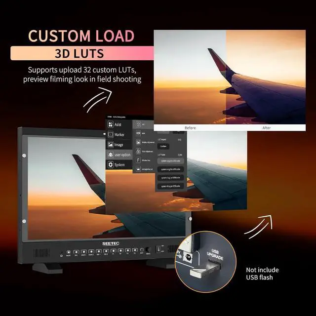 Alt view image 3 of 7 - P215 PRO 21.5" 1000nit Broadcast Director Production Monitor with LUT Waveform HDR, 3G SDI HDMI Input Output, HDMI Support 4K 60