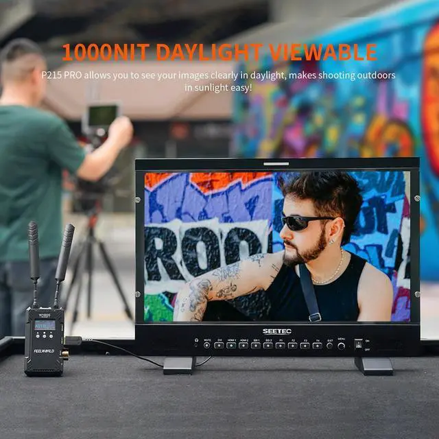 Alt view image 2 of 7 - P215 PRO 21.5" 1000nit Broadcast Director Production Monitor with LUT Waveform HDR, 3G SDI HDMI Input Output, HDMI Support 4K 60