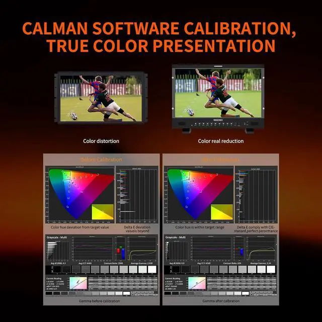 Alt view image 5 of 7 - P215 PRO 21.5" 1000nit Broadcast Director Production Monitor with LUT Waveform HDR, 3G SDI HDMI Input Output, HDMI Support 4K 60