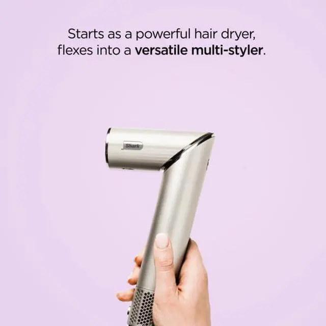 Alt view image 3 of 7 - Shark FlexStyle | Air Multi-Styler & Drying System | Hair Dryer Brush for Blowouts with Coanda Auto- Wrap Curlers, Oval Brush, Curl-Defining Diffuser & Concentrator Attachment | Stone | HD435