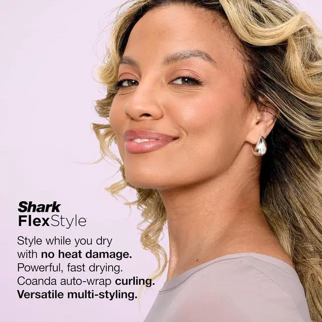 Alt view image 4 of 7 - Shark FlexStyle | Air Multi-Styler & Drying System | Hair Dryer Brush for Blowouts with Coanda Auto- Wrap Curlers, Oval Brush, Curl-Defining Diffuser & Concentrator Attachment | Stone | HD435