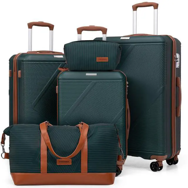 Main image of CONCEPTEN Luggage Sets 5 Piece, Hardside Spinner Suitcases with Wheels, Lightweight Carry On Luggage Set with TSA Lock, 20in 24in 28in ABS Hardshell Travel Set, Teal