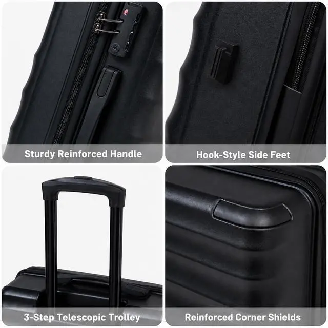 Alt view image 6 of 7 - 5 Piece Luggage Sets with Spinner Wheels, ABS Hard Shell Suitcase, TSA Lock