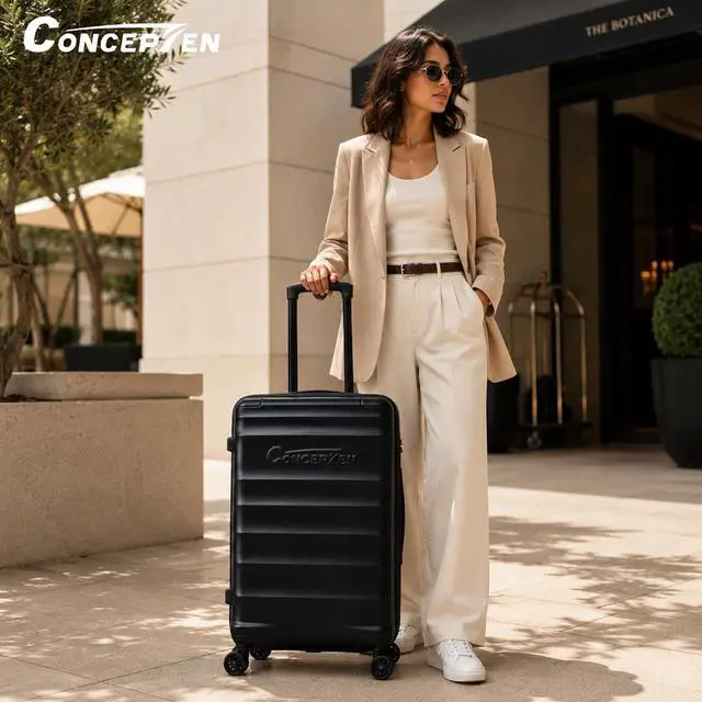 Alt view image 2 of 7 - 5 Piece Luggage Sets with Spinner Wheels, ABS Hard Shell Suitcase, TSA Lock