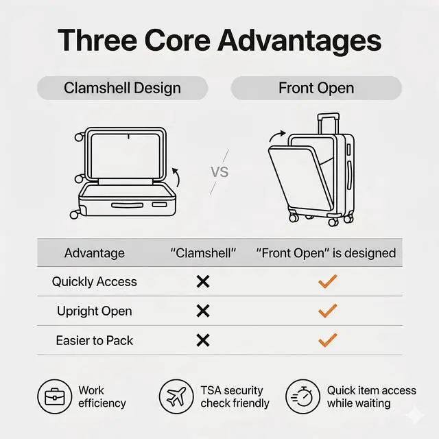 Alt view image 5 of 6 - CONCEPTEN 21'' Expandable Suitcase Set,PP Carry on Luggage Sets with TSA Lock,3 Piece