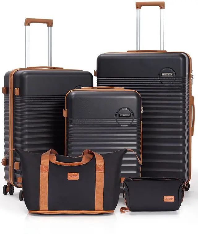 Main image of CONCEPTEN Luggage Sets 5 Piece, Suitcases with Wheels, Hardshell Suitcase Set, ABS Carry on Luggage Set with TSA Lock, Travel Luggage