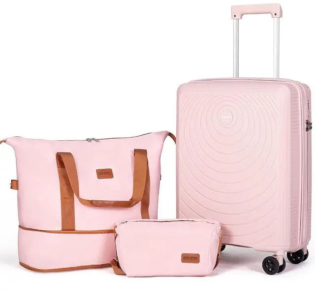 Main image of CONCEPTEN Luggage Sets,Suitcases with Wheels, Hardshell Suitcase Set, PP Carry on Luggage Set with TSA Lock, Travel Luggage (Pink, Bag Type)