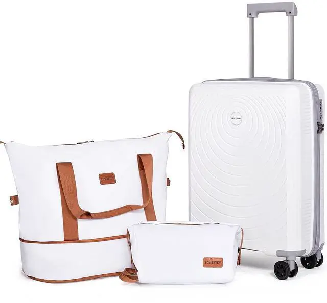 Main image of CONCEPTEN Luggage Sets,Suitcases with Wheels, Hardshell Suitcase Set, PP Carry on Luggage Set with TSA Lock, Travel Luggage (White, Bag Type)