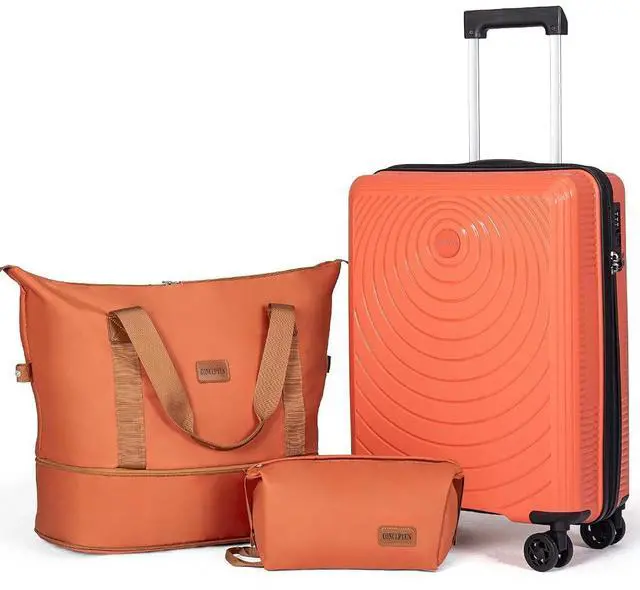 Main image of CONCEPTEN Luggage Sets,Suitcases with Wheels, Hardshell Suitcase Set, PP Carry on Luggage Set with TSA Lock, Travel Luggage (Tangerine, Bag Type)