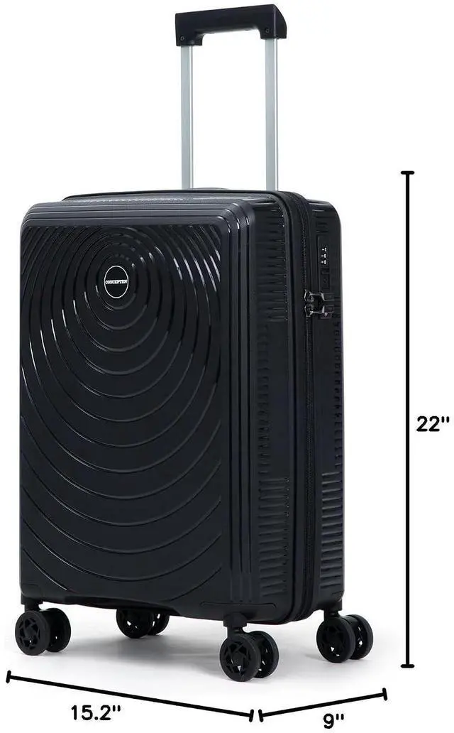 Alt view image 7 of 7 - CONCEPTEN Luggage Sets,Suitcases with Wheels, Hardshell Suitcase Set, PP Carry on Luggage Set with TSA Lock, Travel Luggage (Grey, Bag Type)