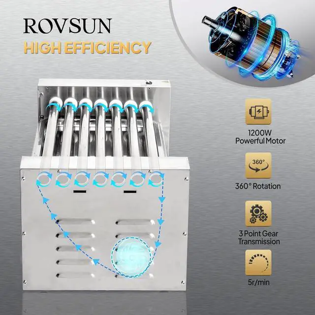Alt view image 2 of 7 - ROVSUN Hot Dog Roller, 18 Hot Dog 7 Rollers ETL Certified, Hot Dog Machine with Bun Warmer, Dual Temp Control, Glass Cover, LED, Side Storage Box, Shelf & Drip Tray for Home Commercial 1200W