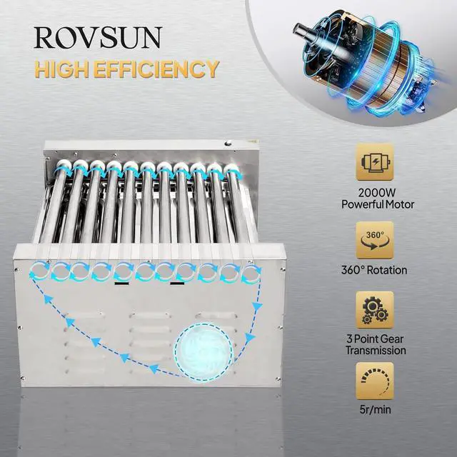 Alt view image 2 of 7 - ROVSUN Hot Dog Roller, 30 Hot Dog 11 Rollers ETL Certified, Hot Dog Machine with Bun Warmer, Dual Temp Control, Glass Cover, LED, Side Storage Box, Shelf & Drip Tray for Home Commercial 2000W
