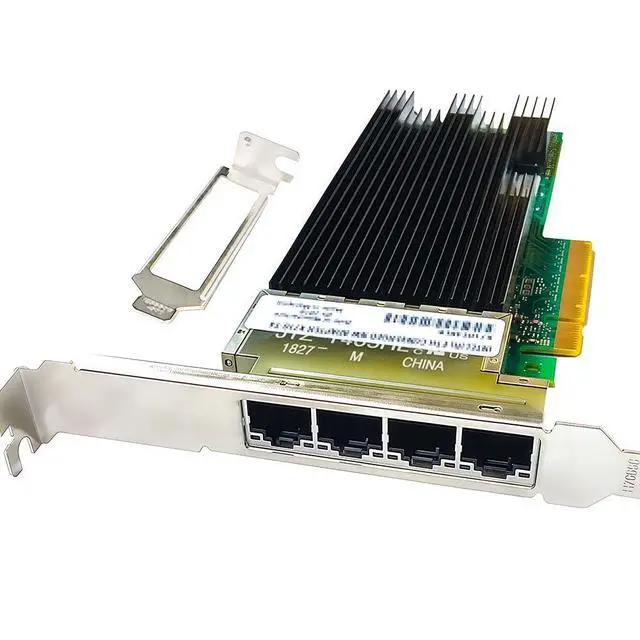 Alt view image 3 of 3 - 10GbE RJ45 Network Card Compatible with X710-T4 PCIe Ethernet Card, 4 Ports 10GBASE-T RJ45, PCIe 3.0 x8, SR-IOV VXLAN/Geneve Jumbo Frames PXE iSCSI PCI Network Adapter