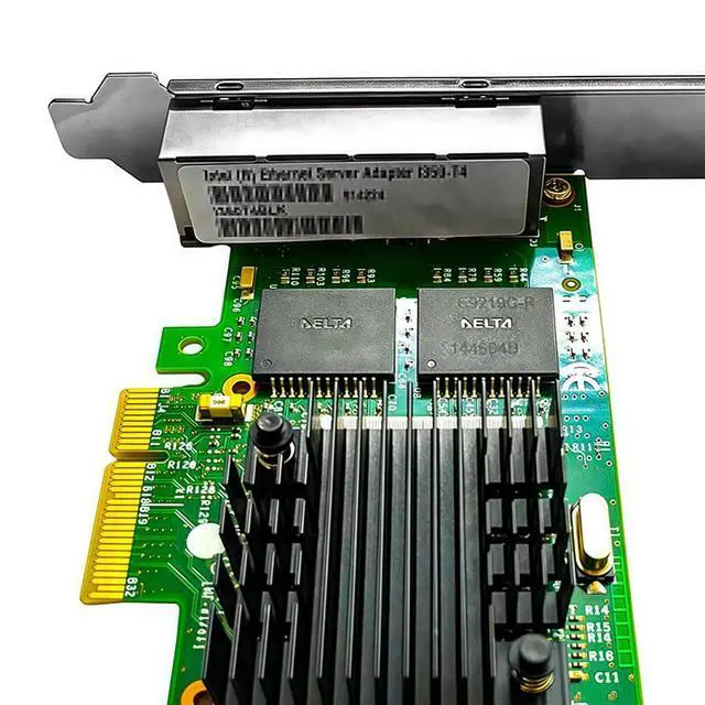 Alt view image 3 of 6 - 1GbE RJ45 Network Card Compatible with I350-T4 PCIe Ethernet Card, 4 Ports 10/100/1000BASE-T RJ45, PCIe 2.0 x4, SR-IOV Jumbo Frames PXE iSCSI VLAN Teaming PCI Network Adapter