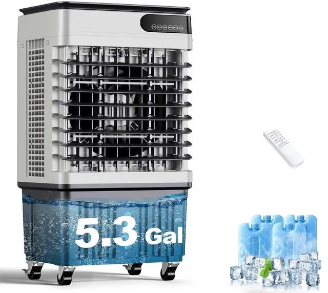 Main image of 1800CFM Swamp Cooler,Evaporative Air Cooler with 5.3-Gal Water Tank,4 Ice Packs,Evaporative Cooler for Outdoor Patio Garage Commercial Industrial Use (29IN)