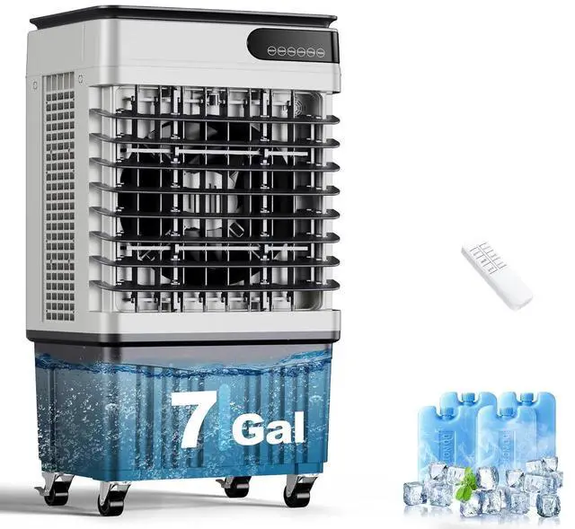 Main image of 2300CFM Swamp Cooler,Evaporative Air Cooler with 7-Gal Water Tank,4 Ice Packs,Evaporative Cooler for Outdoor Patio Garage Commercial Industrial Use (32IN)