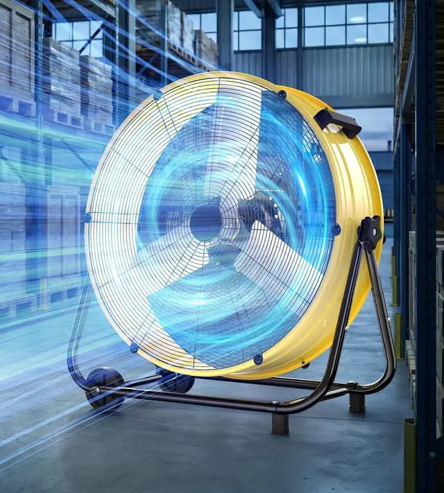 Main image of 24IN Industrial Floor Drum Fan,8800CFM High Velocity Heavy Duty Shop Fan with 360° Tilt,Handle,320W High Velocity Drum Fan for Garage,Basement,Warehouse,Patio,Factory,Workshop,Commercial Use