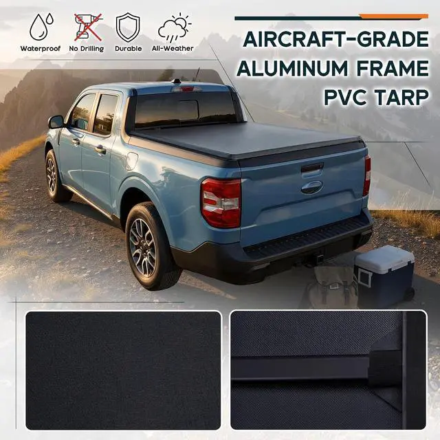Alt view image 4 of 7 - Albott 4.5 FT Soft Roll Up Truck Bed Tonneau Cover Compatible with 20222026 Ford Maverick Bed Cover for Trucks