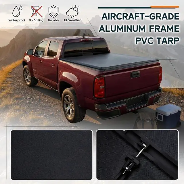 Alt view image 4 of 7 - Albott 5.8 FT Soft Tri-fold Truck Bed Tonneau Cover for 20072026 Chevy Silverado/GMC Sierra 1500 Folding Tonneau Cover for Trucks, Fits Fleetside Bed, No UtiliTrack, Not for CarbonPro