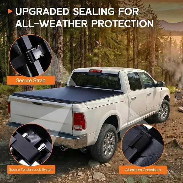 Alt view image 3 of 7 - Albott 8 FT Soft Roll-Up Truck Bed Tonneau Cover for 20022018 Dodge Ram 1500, 20032026 Ram 2500/3500, 20192026 Ram 1500 Classic, Fits Fleetside Bed, No RamBox