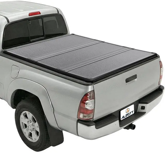 Main image of Albott 5 FT FRP Hard Tri-fold Truck Bed Tonneau Cover for 2016-2026 Toyota Tacoma Bed Cover for Trucks (Only Fits Models with Factory Deck Rail System)