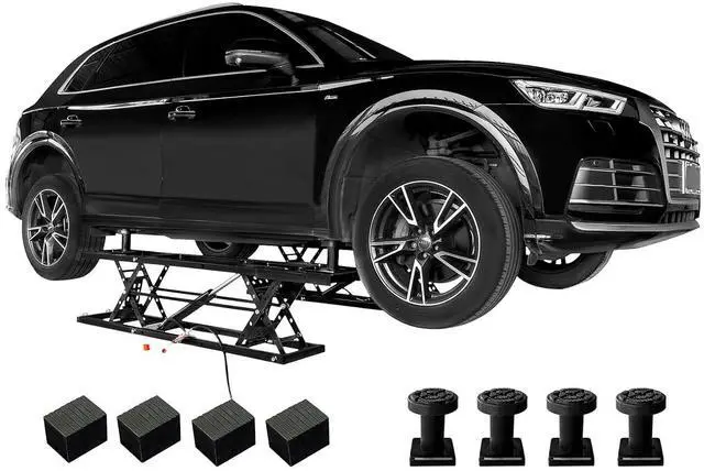 Main image of Albott 7000 LBS Portable Car Lift, Heavy Duty Quick Jack with 28" Max Height, Locking Levers & Wheels, 2530s Fast Cycle, Adjustable Scissor Lift for Cars, SUVs, Light Trucks, Garage or Shop Use