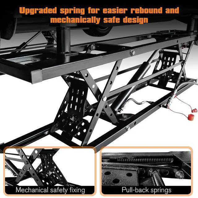 Alt view image 3 of 7 - Albott 7000 LBS Portable Car Lift, Heavy Duty Quick Jack with 28" Max Height, Locking Levers & Wheels, 2530s Fast Cycle, Adjustable Scissor Lift for Cars, SUVs, Light Trucks, Garage or Shop Use