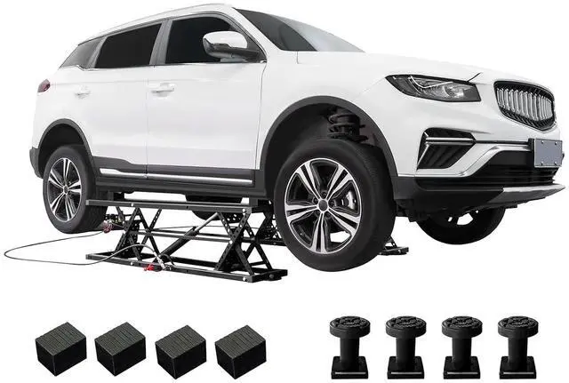 Main image of Albott 5000 LBS Portable Car Lift, Adjustable Quick Jack with 26" Max Height, Locking Levers, 2530s Fast Cycle, Scissor Lift for Sedans in Garage or Shop, Foldable Design & Wheels, Black