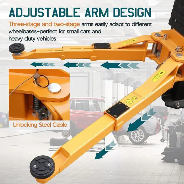 Alt view image 4 of 7 - Albott 12000 lb Overhead 2 Post Car Lift, Hydraulic Auto Lift | 3+2 Adjustable Arms Dual-Point Safety Release Rubber Door Protectors 220 V 60 Hz Motor Commercial Garage Use